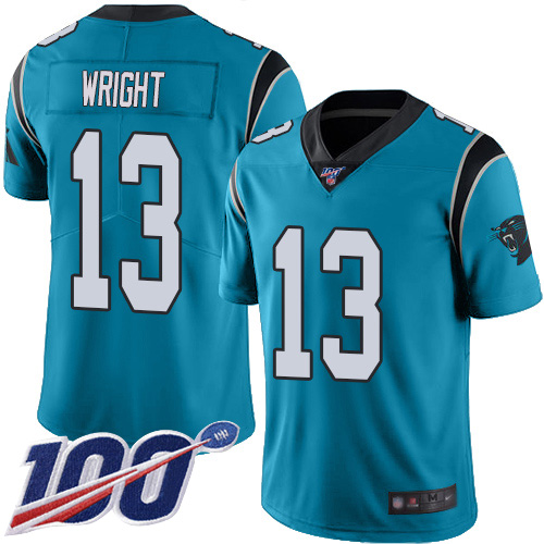 Carolina Panthers Limited Blue Men Jarius Wright Jersey NFL Football #13 100th Season Rush Vapor Untouchable->women nfl jersey->Women Jersey